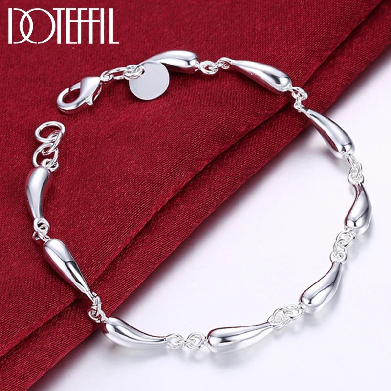 DOTEFFIL 925 Sterling Silver 24K Gold Water drops Chain Bracelet For Women Men Charm Wedding Engagement Fashion Party Jewelry
DOTEFFIL 925 Sterling Silver 24K Gold Water drops Chain Bracelet For Women Men Charm Wedding Engagement Fashion Party Jewelry