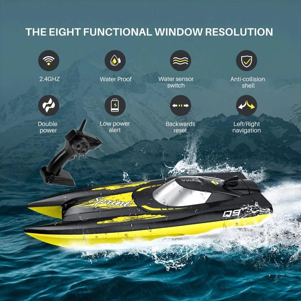 New 2.4Ghz Radio Remote Control Boat Dual Motors Speedboat 10 KM/H 9 Inches Electric RC Boats Boy Gift Kid Toy
New 2.4Ghz Radio Remote Control Boat Dual Motors Speedboat 10 KM/H 9 Inches Electric RC Boats Boy Gift Kid Toy
