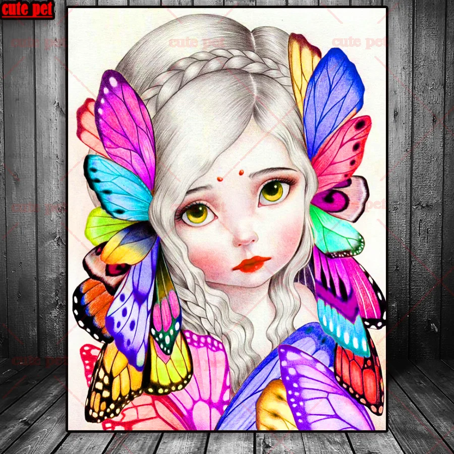 DIY Diamond Painting Color butterfly girl Elves Full Drill 5D Embroidery Cross Stitch Mosaic rhinestone Diamond Art puzzle Decor
DIY Diamond Painting Color butterfly girl Elves Full Drill 5D Embroidery Cross Stitch Mosaic rhinestone Diamond Art puzzle Decor