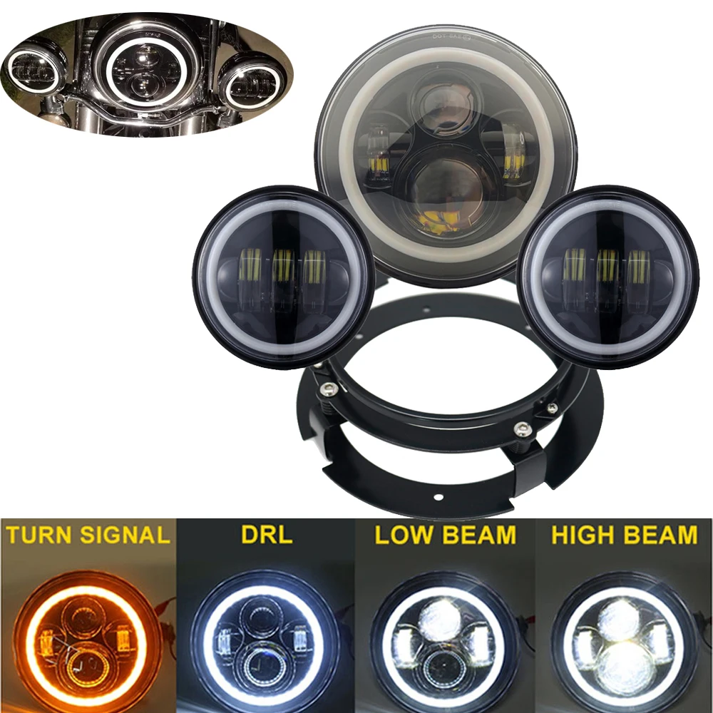For Harley Touring Softail Classic Universal Motorcycle Parts 7" LED Motor Headlight 4.5" 4 1/2 inch Passing Fog Light.
For Harley Touring Softail Classic Universal Motorcycle Parts 7" LED Motor Headlight 4.5" 4 1/2 inch Passing Fog Light.