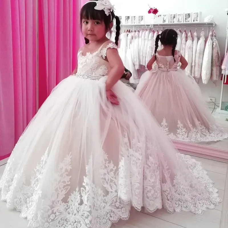 Flower Girl Dress Puffy Tulle Lace Applique Little Princess Party Gown for Wedding First Holy Communion Dress
Flower Girl Dress Puffy Tulle Lace Applique Little Princess Party Gown for Wedding First Holy Communion Dress