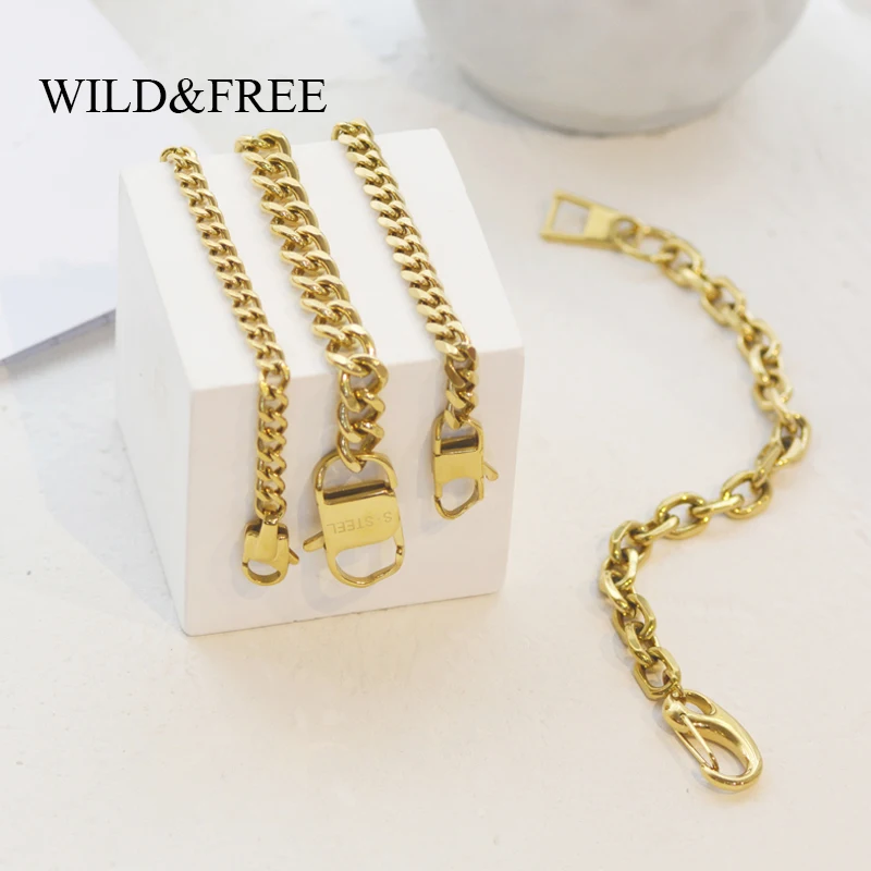 New Stainless Steel Statement Bracelets For Women Men Gold Plated Link Chain Geometric Bracelets Good Luck For Best Friends
New Stainless Steel Statement Bracelets For Women Men Gold Plated Link Chain Geometric Bracelets Good Luck For Best Friends