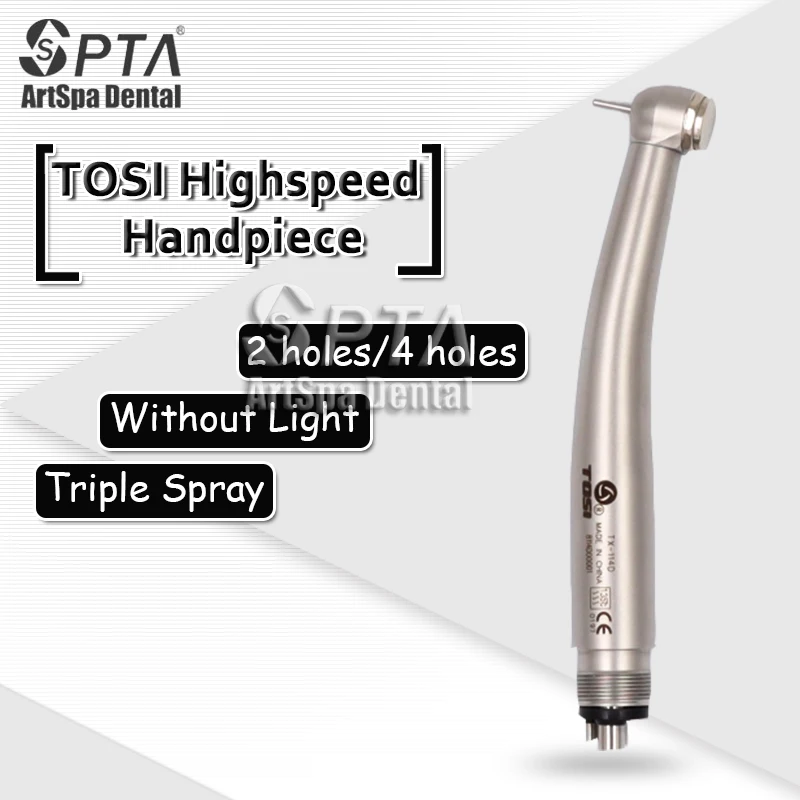 Original TOSI FOSHAN High Speed Air Turbine Handpiece Dentist Tool Drill 2 Holes 4 Holes Triple Water Spray
Original TOSI FOSHAN High Speed Air Turbine Handpiece Dentist Tool Drill 2 Holes 4 Holes Triple Water Spray