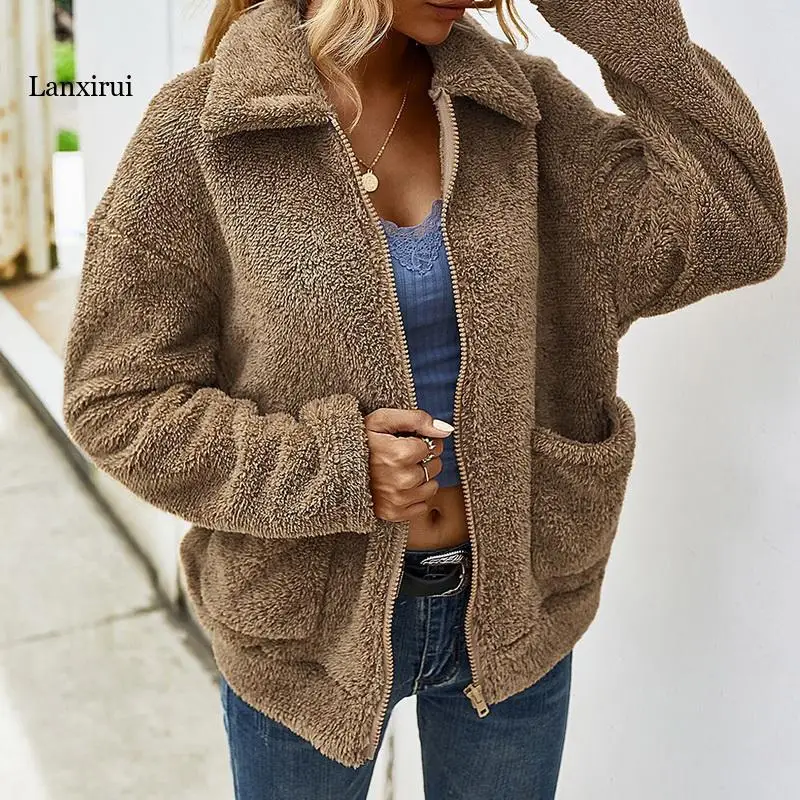 Autumn Winter Faux Fur Coats Women Warm Soft Fleece Jacket Solid Zipper Fluffy Jackets Outerwear Female Casual Women Overcoat
Autumn Winter Faux Fur Coats Women Warm Soft Fleece Jacket Solid Zipper Fluffy Jackets Outerwear Female Casual Women Overcoat