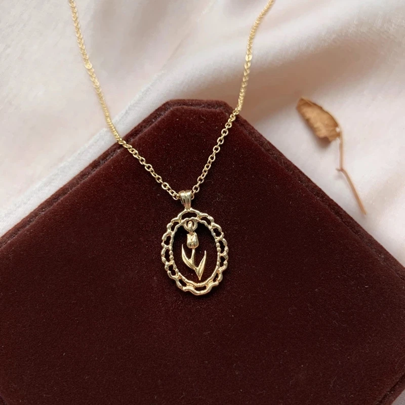 VENTFILLE Sterling Silver Tulip Flower Pendant Necklace Women's Wedding Clavicle Chain Elegant Lady Party Jewelry Girl Gift
VENTFILLE Sterling Silver Tulip Flower Pendant Necklace Women's Wedding Clavicle Chain Elegant Lady Party Jewelry Girl Gift