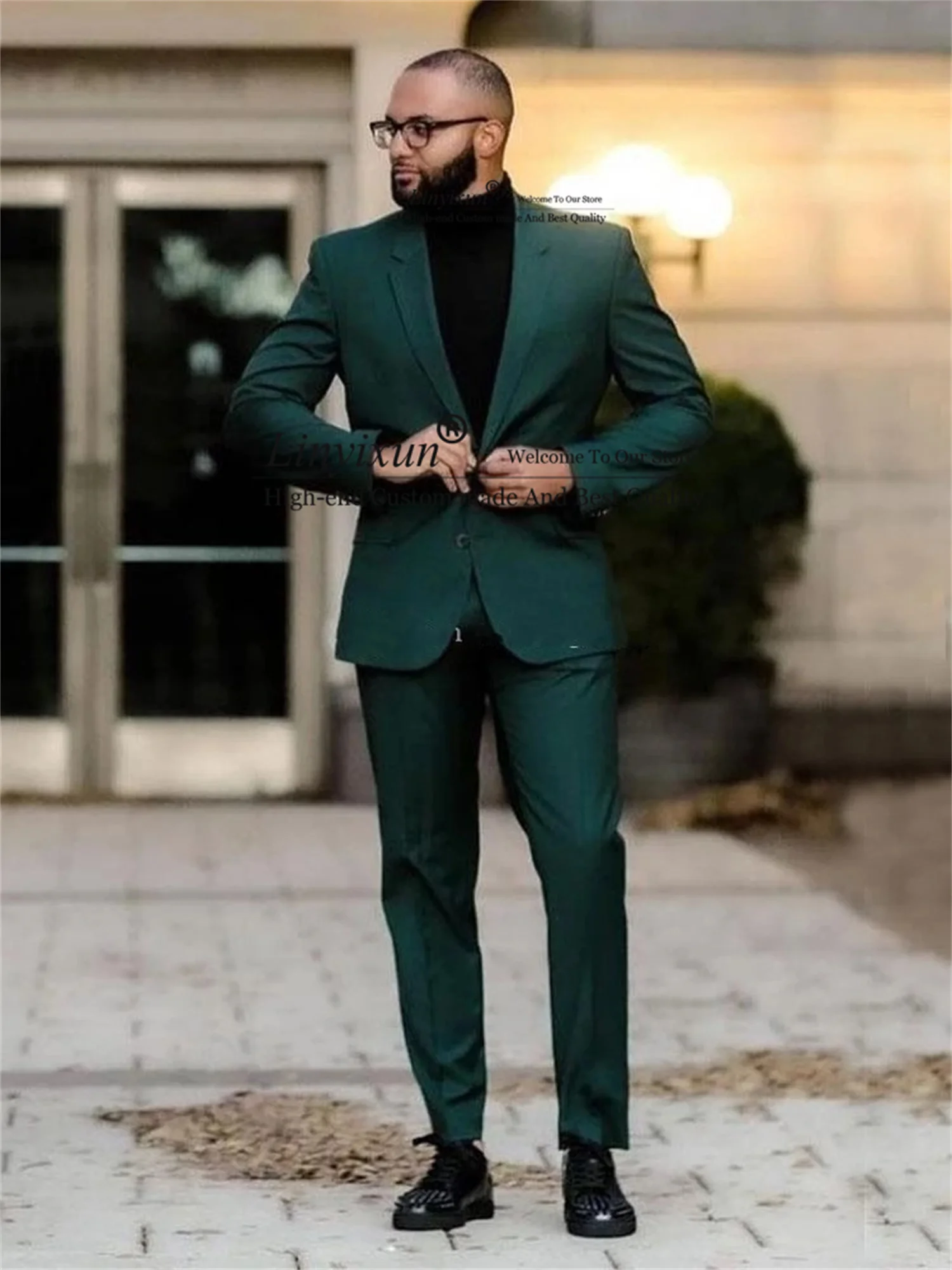 Dark Green Mens Suits Slim Fit Terno Groom Tuxedos 2 Pieces Set Wedding Bridegroom Prom Blazer Costume Homme (Jacket+Pants)
Dark Green Mens Suits Slim Fit Terno Groom Tuxedos 2 Pieces Set Wedding Bridegroom Prom Blazer Costume Homme (Jacket+Pants)