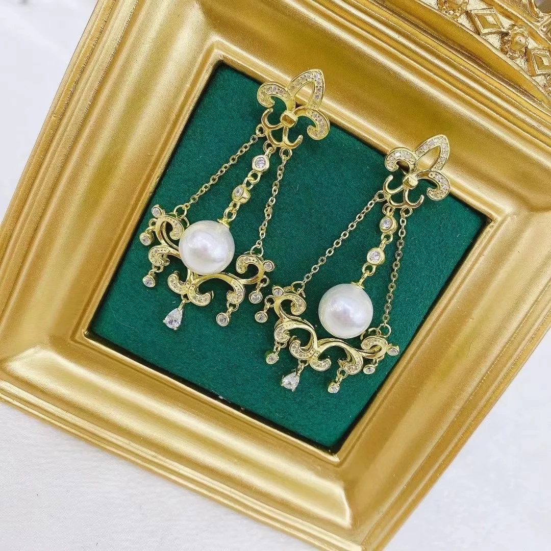 MJ114 Solid S925 Silver Round 9-10mm Nature Fresh Water White Pearls Drop Dangle Earrings for Women Fine Presents with Zircons
MJ114 Solid S925 Silver Round 9-10mm Nature Fresh Water White Pearls Drop Dangle Earrings for Women Fine Presents with Zircons