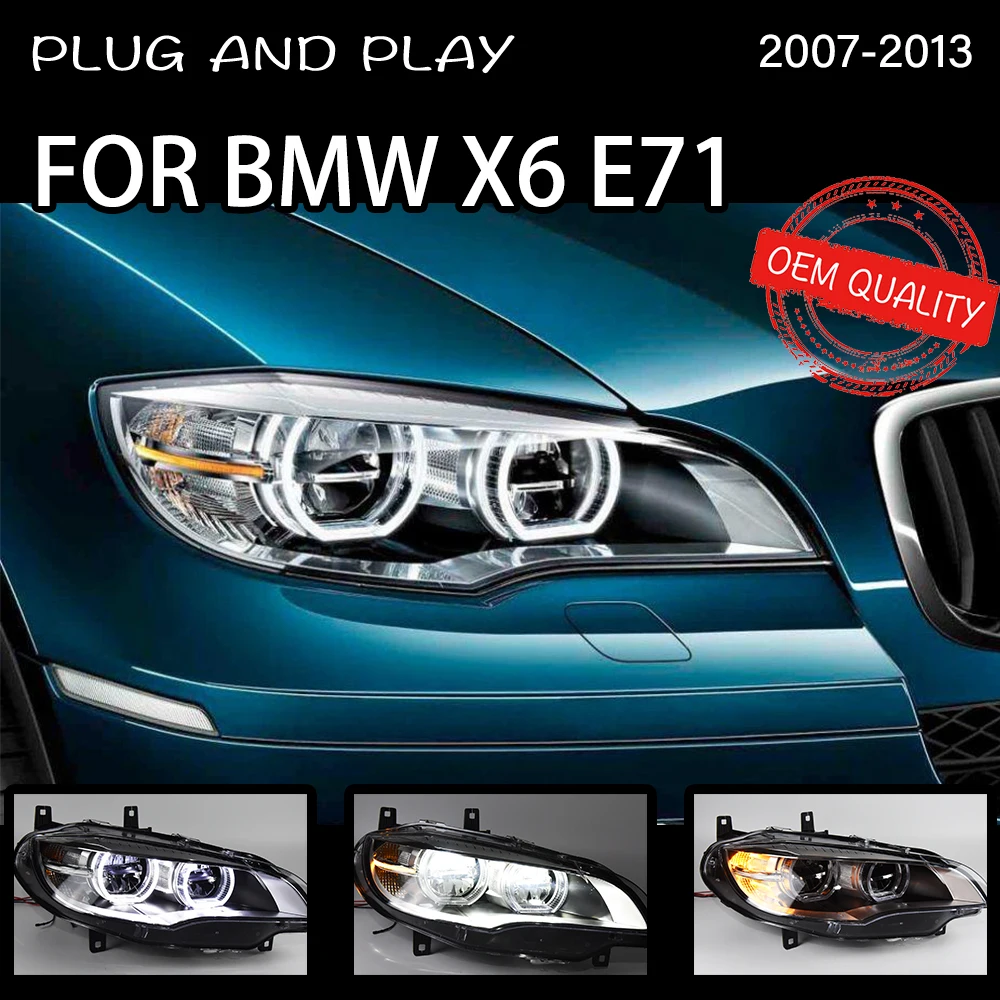 Фары для BMW X6 E71 2007-2013, автомобильные светодиодные фары DRL Hella 5, ксеноновые линзы Hid H7 X5 E70, автомобильные аксессуары
Фары для BMW X6 E71 2007-2013, автомобильные светодиодные фары DRL Hella 5, ксеноновые линзы Hid H7 X5 E70, автомобильные аксессуары