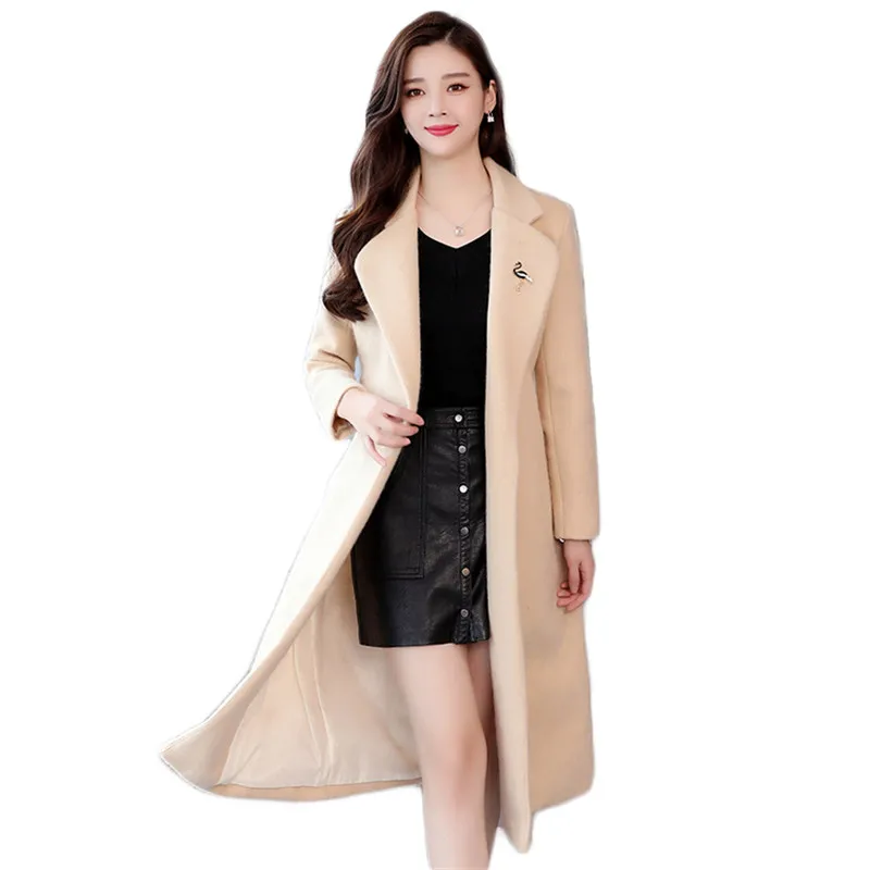 Woolen Jacket Women 2020 Autumn Winter New Korean Fashion Temperament Slim Plus Size Belt Long Thick Wool Coats Feminina
Woolen Jacket Women 2020 Autumn Winter New Korean Fashion Temperament Slim Plus Size Belt Long Thick Wool Coats Feminina