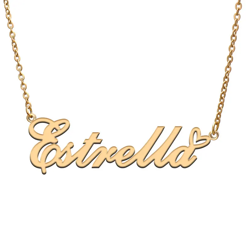 Estrella Name Heart with Necklace for Women Stainless Steel Dainty Nameplat Pendant Jewelry Girl Mother Birthday Gift
Estrella Name Heart with Necklace for Women Stainless Steel Dainty Nameplat Pendant Jewelry Girl Mother Birthday Gift