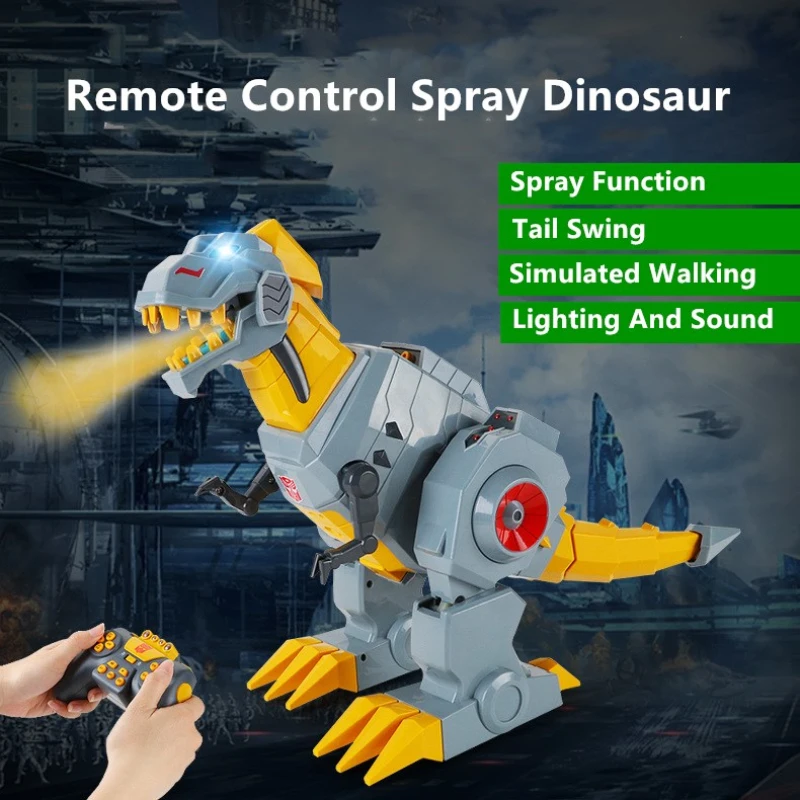 Intelligent Programming RC Mechanical Dinosaur Spray Lighting And Sound Effects Simulation Spray Dinosaur Walking Flash Toy Gift
Intelligent Programming RC Mechanical Dinosaur Spray Lighting And Sound Effects Simulation Spray Dinosaur Walking Flash Toy Gift