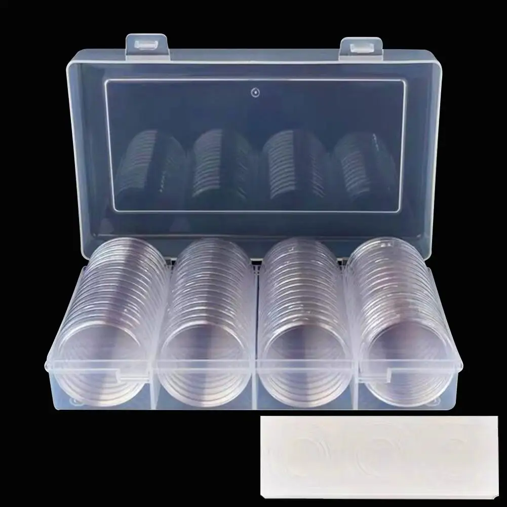 Coin Holder Case Plastic Storage Box With 60PCS Coin Capsules 19/20.5/22.25/25/27/30/39/41MM Protect Gasket For Coin Collection
Coin Holder Case Plastic Storage Box With 60PCS Coin Capsules 19/20.5/22.25/25/27/30/39/41MM Protect Gasket For Coin Collection