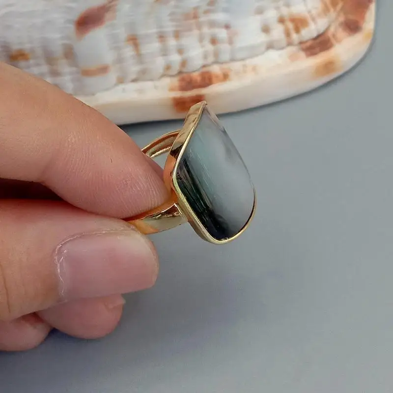 YYGEM Punk Style Natural Black Sea Shell Mother Of Pearl Ring Square Shape Adjustable
YYGEM Punk Style Natural Black Sea Shell Mother Of Pearl Ring Square Shape Adjustable