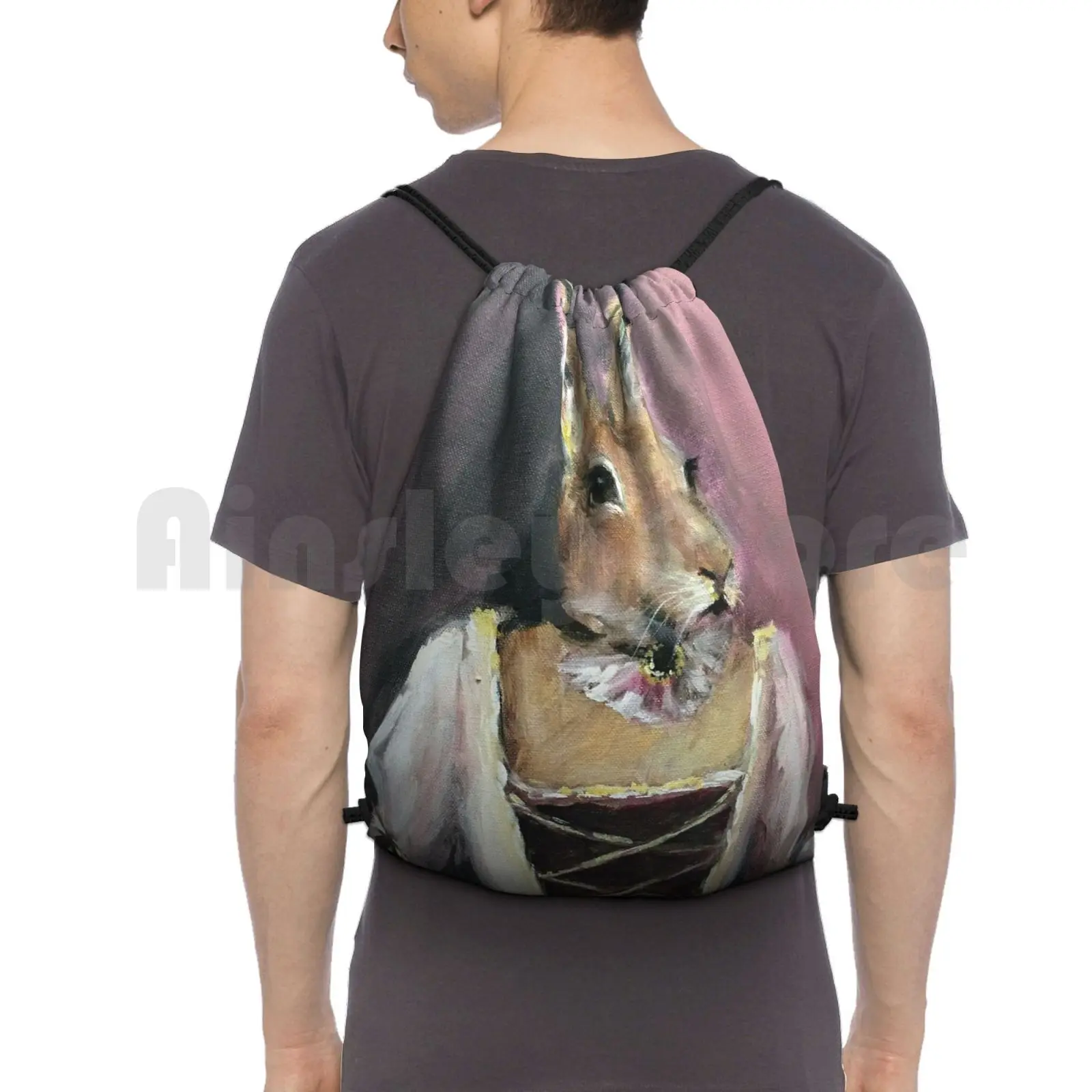 Pink Bunny Portrait Painting Backpack Drawstring Bag Riding Climbing Gym Bag Portrait Oil Painting Rabbit Bunny Animal
Pink Bunny Portrait Painting Backpack Drawstring Bag Riding Climbing Gym Bag Portrait Oil Painting Rabbit Bunny Animal