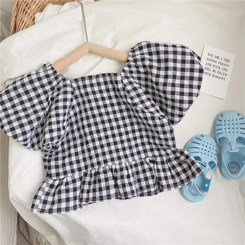 2021 new summer Baby Girls kids Cotton Plaid puff sleeve T-Shirts Cute Children kids Blouse Clothes
2021 new summer Baby Girls kids Cotton Plaid puff sleeve T-Shirts Cute Children kids Blouse Clothes