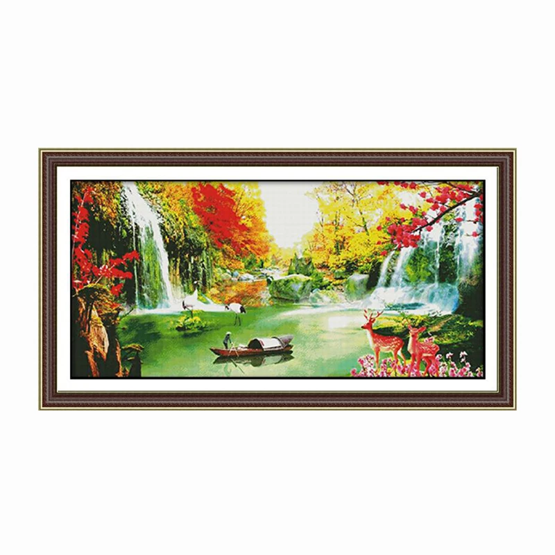 Mountains and rivers Autumn nature 11 14CT Cross Stitch Set DIY DMC wholesale Cross-stitch Kit Embroidery Needlework Home Decor
Mountains and rivers Autumn nature 11 14CT Cross Stitch Set DIY DMC wholesale Cross-stitch Kit Embroidery Needlework Home Decor