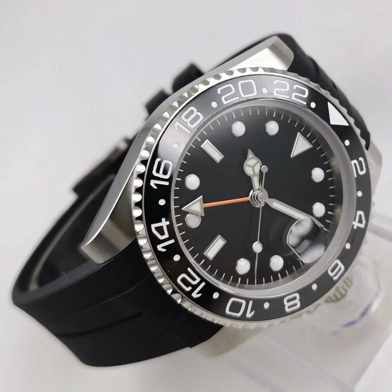 40MM Sterile Dial Sapphire Glass Rubber GMT Date Luminous Ceramic Bezel Automatic Men's Wristwatch
40MM Sterile Dial Sapphire Glass Rubber GMT Date Luminous Ceramic Bezel Automatic Men's Wristwatch