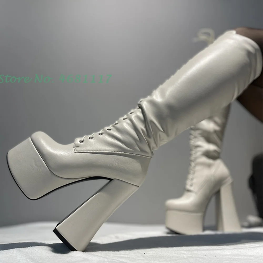 Round Toe Knee High Fitted Stretch Boots Women Platform Fashion Brand Thick Sole Boots Slim Style Red White Boots Dress Shoes
Round Toe Knee High Fitted Stretch Boots Women Platform Fashion Brand Thick Sole Boots Slim Style Red White Boots Dress Shoes