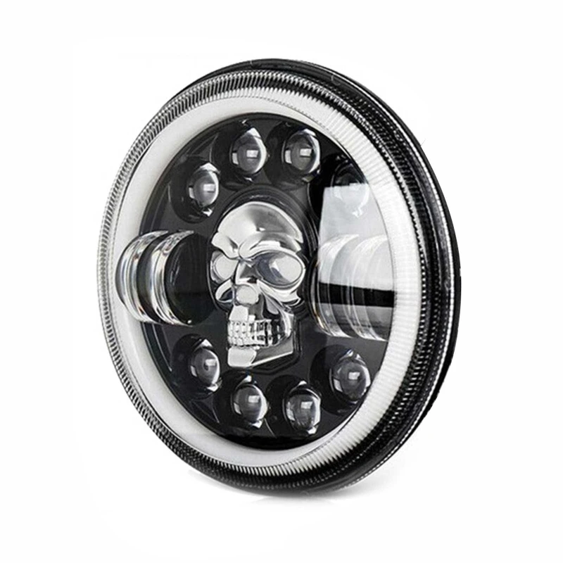 Waterproof Car Far/Near Light Auto Skull Headlight 7inch 60W RGB Led Round Floodlight Compatible with Wrangler
Waterproof Car Far/Near Light Auto Skull Headlight 7inch 60W RGB Led Round Floodlight Compatible with Wrangler