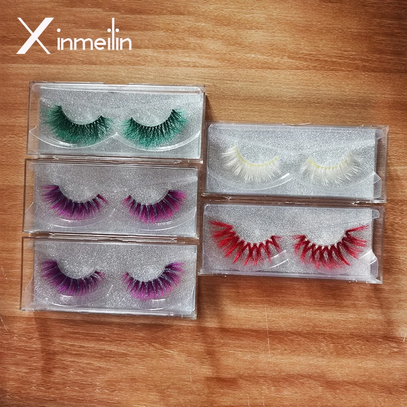 Xinemilin colored faxu mink fake lashes wholesale makeup natural individual false eyelashes various colors white green blue red
Xinemilin colored faxu mink fake lashes wholesale makeup natural individual false eyelashes various colors white green blue red