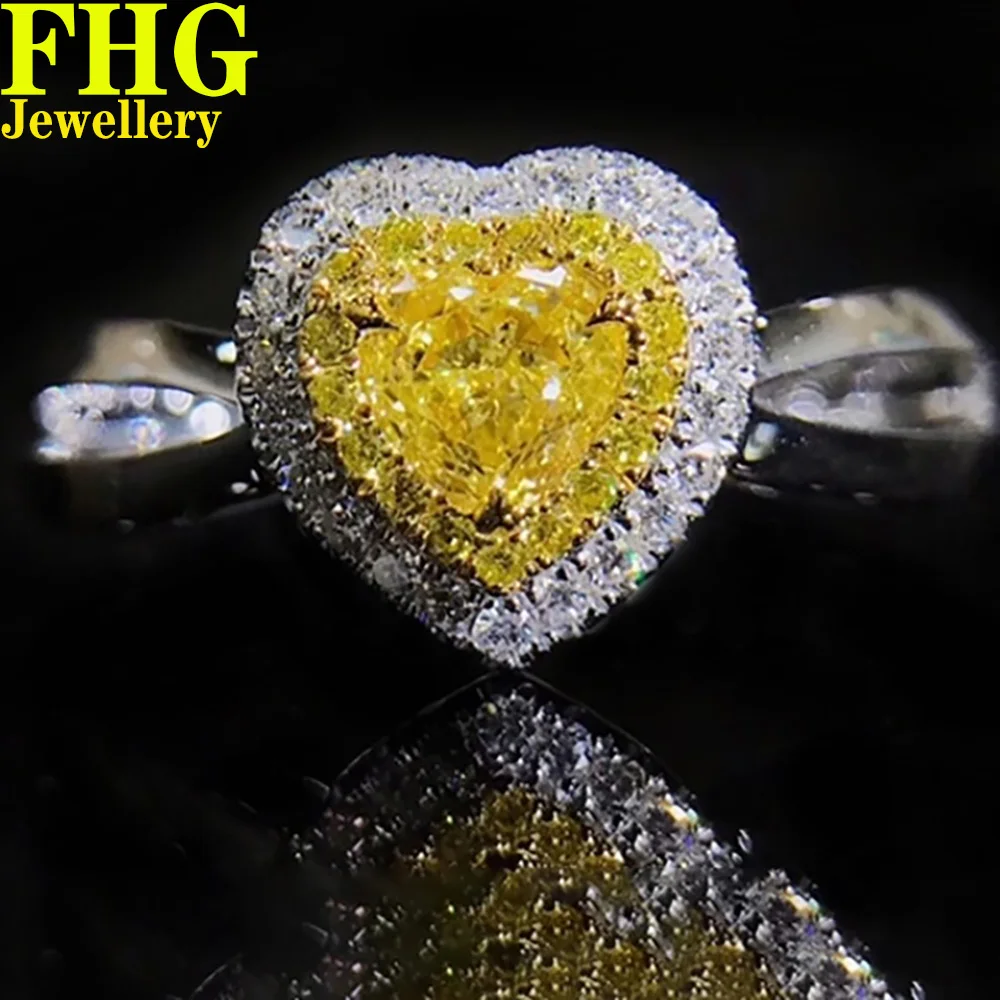 18K Au750 White Gold Ring.47Carat Nature Diamond Yellow diamond love Heart ring Wedding Party Engagement Anniversary Ring
18K Au750 White Gold Ring.47Carat Nature Diamond Yellow diamond love Heart ring Wedding Party Engagement Anniversary Ring