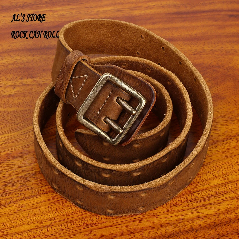 YN1088 Leather Men Top Layer Cowhide Double Needle Pure Copper Buckle Retro Fashion Casual Trendy Jeans Thickening Belt
YN1088 Leather Men Top Layer Cowhide Double Needle Pure Copper Buckle Retro Fashion Casual Trendy Jeans Thickening Belt