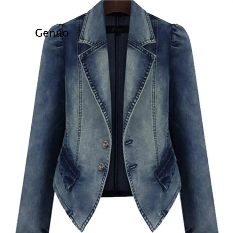 Women Hole Pocket Button Denim Jacket Patchwork Turn-Down Collar Large Size Dignified Autumn Winter Coat Women New Fashion
Women Hole Pocket Button Denim Jacket Patchwork Turn-Down Collar Large Size Dignified Autumn Winter Coat Women New Fashion