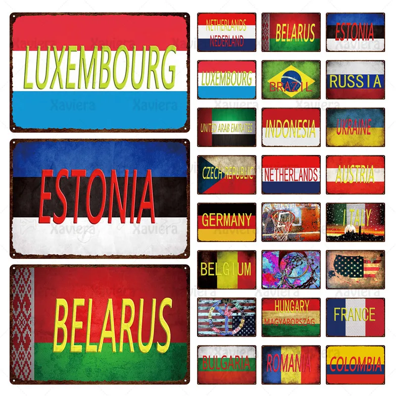 Flag Wall Decoration Tin Sign Luxembourg Russia Switzerland Brazil Retro Metal Plaque Home Decoration Retro Poster Wall Sticker
Flag Wall Decoration Tin Sign Luxembourg Russia Switzerland Brazil Retro Metal Plaque Home Decoration Retro Poster Wall Sticker