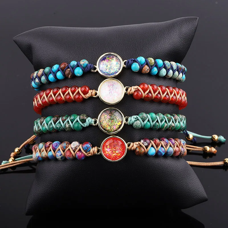 Natural Stone Bracelet 4mm Imperial Stone Woven Opal Charm Braided Friendship Bracelet Women Jewelry Gift
Natural Stone Bracelet 4mm Imperial Stone Woven Opal Charm Braided Friendship Bracelet Women Jewelry Gift
