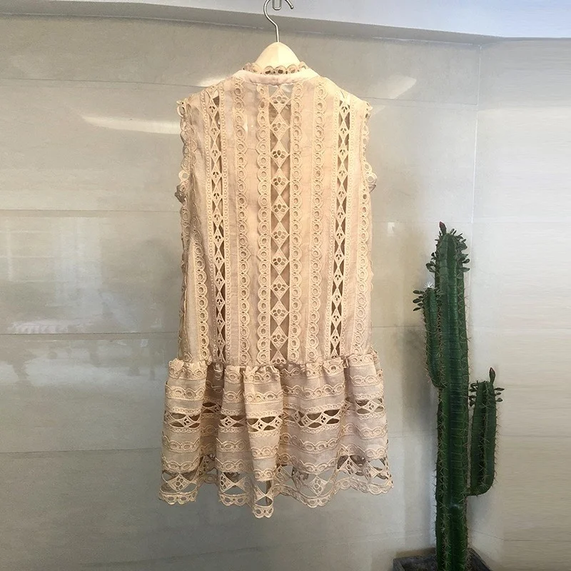 Summer 2022 Sleeveless Sundress Sweet Lace Hollow Out A Line Dress Ladies Harajuku O Neck Slim Fit Single Breasted Short Dresses
Summer 2022 Sleeveless Sundress Sweet Lace Hollow Out A Line Dress Ladies Harajuku O Neck Slim Fit Single Breasted Short Dresses