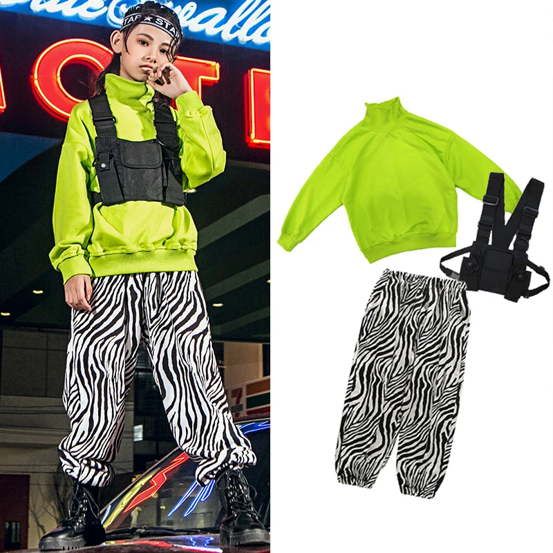 Hip Hop Dance Costume Children Autumn Winter Green Sweatshirt Tops Casual Pants Hiphop Vest Suit Jazz Show Clothing Wear VDB2948
Hip Hop Dance Costume Children Autumn Winter Green Sweatshirt Tops Casual Pants Hiphop Vest Suit Jazz Show Clothing Wear VDB2948