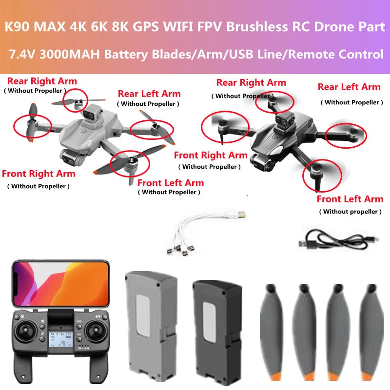 K90 MAX 4K 6K 8K GPS WIFI FPV Умный бесщеточный радиоуправляемый дрон для предотвращения препятствий 7,4V3000MAH Лезвия батареи/рука/USB-линия/дистанционное управление
K90 MAX 4K 6K 8K GPS WIFI FPV Умный бесщеточный радиоуправляемый дрон для предотвращения препятствий 7,4V3000MAH Лезвия батареи/рука/USB-линия/дистанционное управление