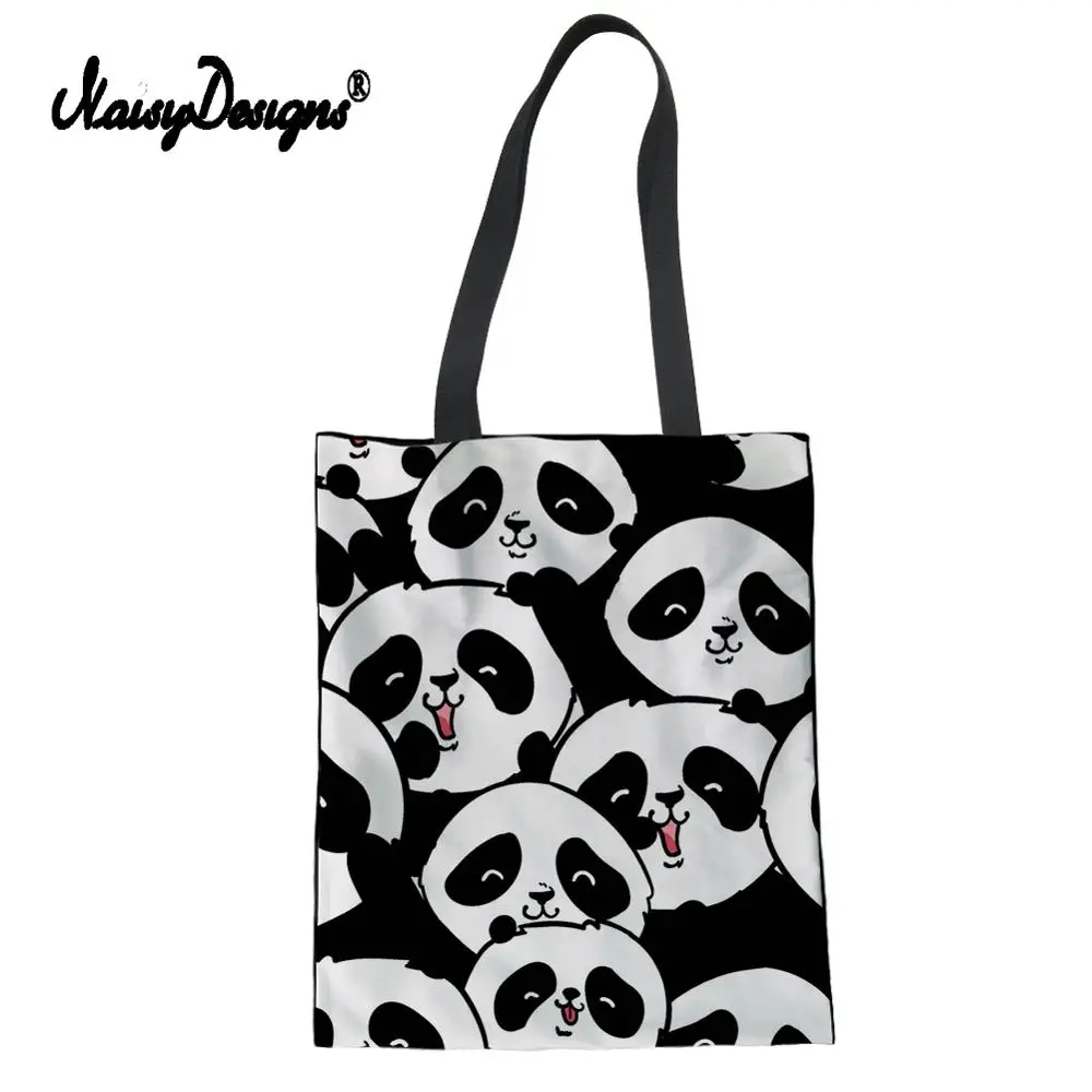 NOISYDESIGNS Women Canvas Shopping Bags Cute Panda Print ECO Shopper Shoulder Bag Sac Main Femme College Students Foldable Bags
NOISYDESIGNS Women Canvas Shopping Bags Cute Panda Print ECO Shopper Shoulder Bag Sac Main Femme College Students Foldable Bags