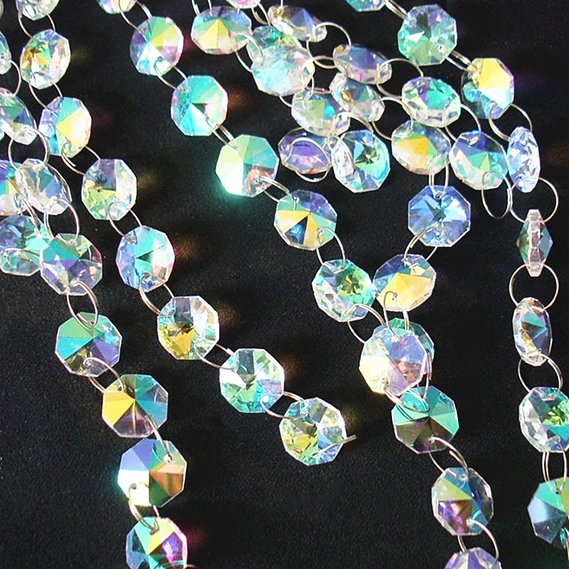 AB 14mm Crystal Octagon Beads Garland With Silver Rings Crystal Hanging Pendant For Lighting Decoration
AB 14mm Crystal Octagon Beads Garland With Silver Rings Crystal Hanging Pendant For Lighting Decoration
