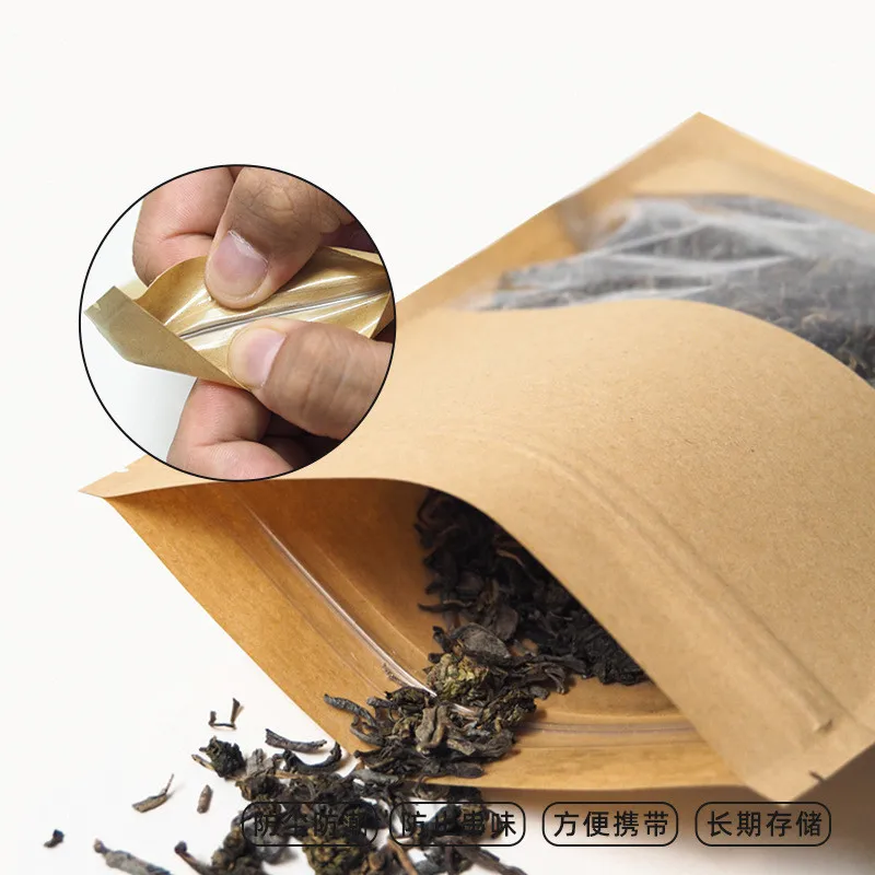 100Pcs Thicken Kraft Paper Reusable Ziplock Sealing Food Tea Coffee Candy Packaging Clear Window Storage Bags
100Pcs Thicken Kraft Paper Reusable Ziplock Sealing Food Tea Coffee Candy Packaging Clear Window Storage Bags