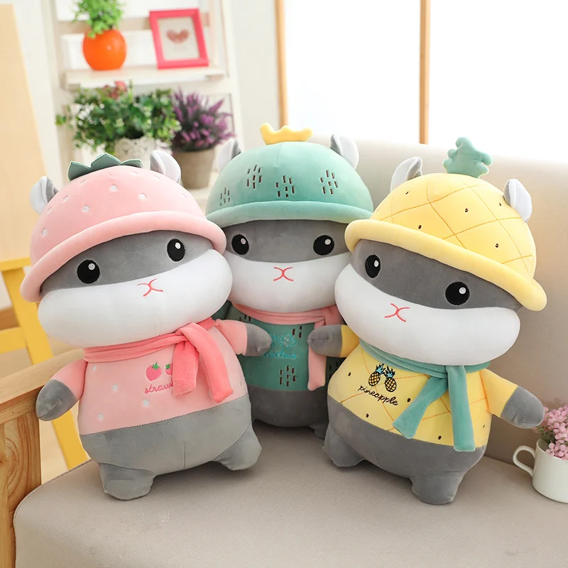Creative Standing Cartoon Cute Hamster Plush Toys Fruit Strawberry Pineapple Shape Hat Grey Stuffed Pillow Multipurpose Doll
Creative Standing Cartoon Cute Hamster Plush Toys Fruit Strawberry Pineapple Shape Hat Grey Stuffed Pillow Multipurpose Doll