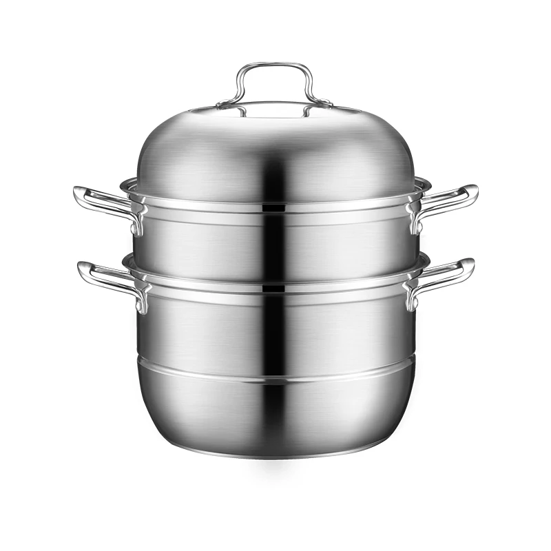 304 Stainless Steel Three-Layer Thickened Large Steamer Steamed Buns Household Double-Layer Cage Drawer Induction Cooker for Gas
304 Stainless Steel Three-Layer Thickened Large Steamer Steamed Buns Household Double-Layer Cage Drawer Induction Cooker for Gas