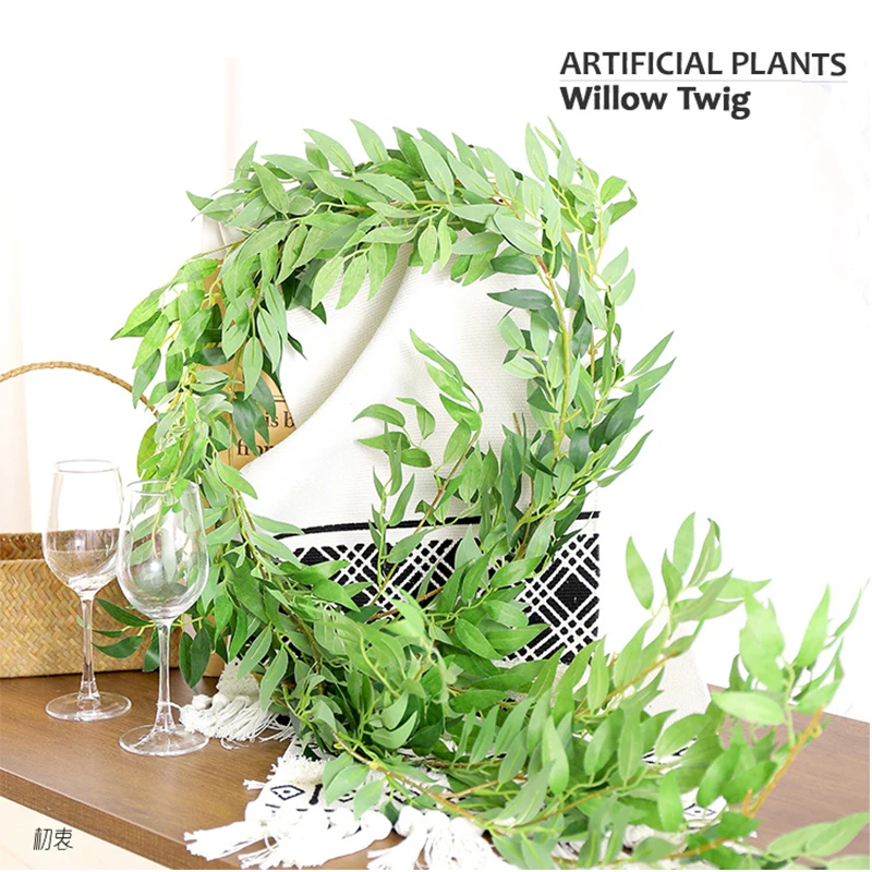 170cm Artificial Green Plants Silk Willow Leaves Garland Wall Hanging Leaf Vine Twigs For Wedding Backdrop Home Party Decoration
170cm Artificial Green Plants Silk Willow Leaves Garland Wall Hanging Leaf Vine Twigs For Wedding Backdrop Home Party Decoration