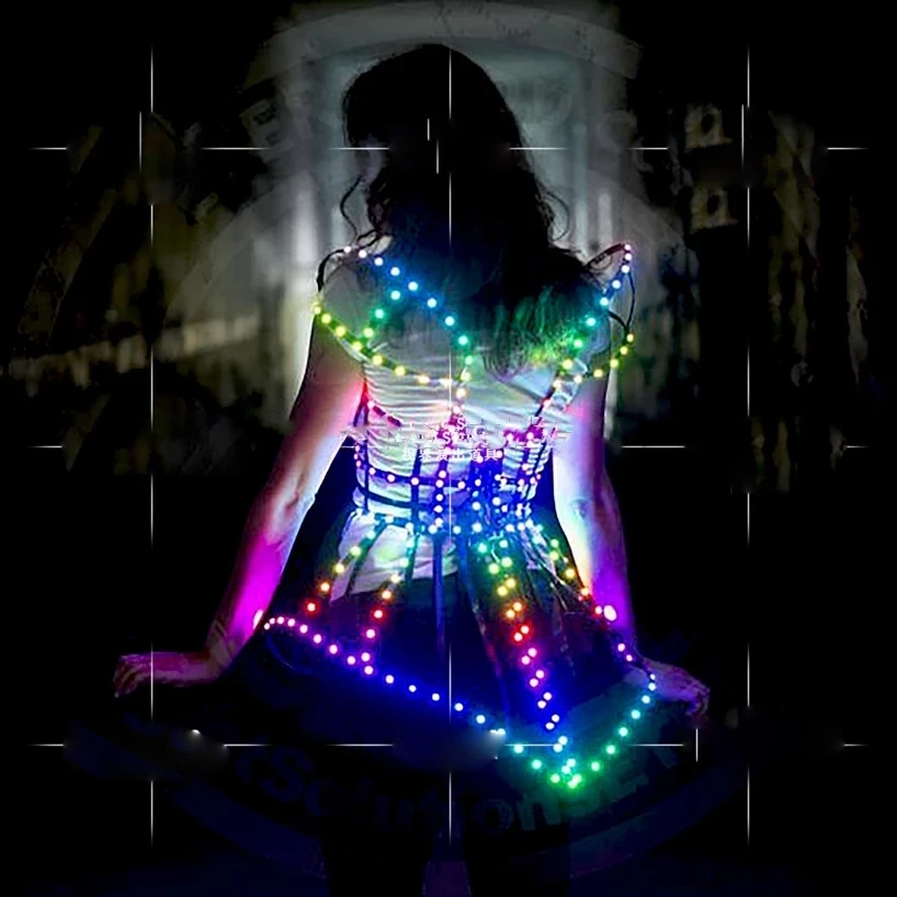 Technology LED Dresses Bar business performance luminous dress sexy gogo flashing lights DS show theme party costume
Technology LED Dresses Bar business performance luminous dress sexy gogo flashing lights DS show theme party costume