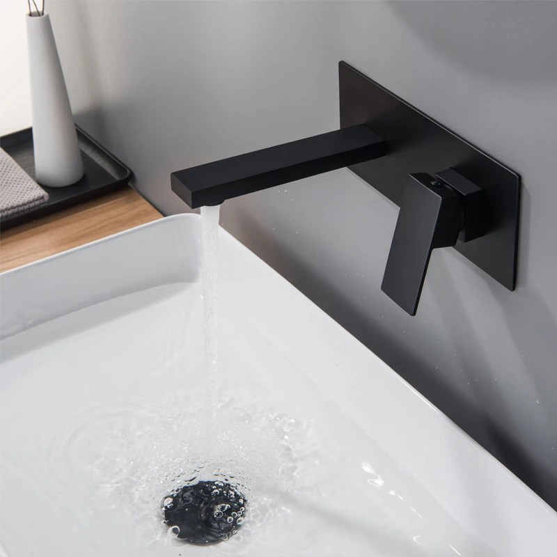 Matte Black Wall Mounted Bathroom Basin Sink Faucet Square Bathtub Single Handle Solid Brass Hot & Cold Mixer Tap
Matte Black Wall Mounted Bathroom Basin Sink Faucet Square Bathtub Single Handle Solid Brass Hot & Cold Mixer Tap