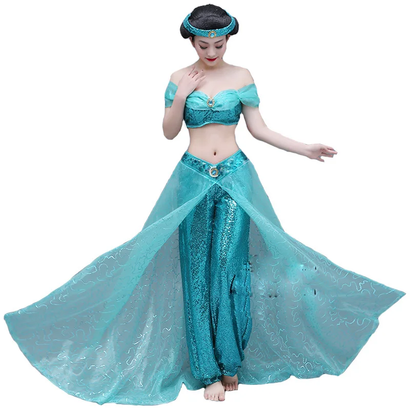Aladdin and the Magic Lamp Jasmine cosplay costume Adult Halloween costumes Fancy belly dance clothing Princess Jasmine costume
Aladdin and the Magic Lamp Jasmine cosplay costume Adult Halloween costumes Fancy belly dance clothing Princess Jasmine costume
