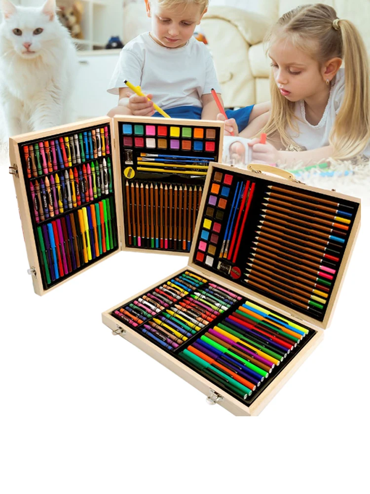 118PCS/Set Wooden Paints Box Luxurious Children's Colored Pen Set Student Drawing Art Accessories for Beginners and Artists
118PCS/Set Wooden Paints Box Luxurious Children's Colored Pen Set Student Drawing Art Accessories for Beginners and Artists