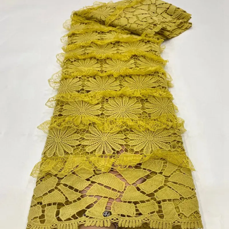 Latest African Guipure Cord Lace Fabric With 3D Chiffon Lace Nigerian Water Soluble Cord Lace Fabrics For Party Wedding TS9337
Latest African Guipure Cord Lace Fabric With 3D Chiffon Lace Nigerian Water Soluble Cord Lace Fabrics For Party Wedding TS9337