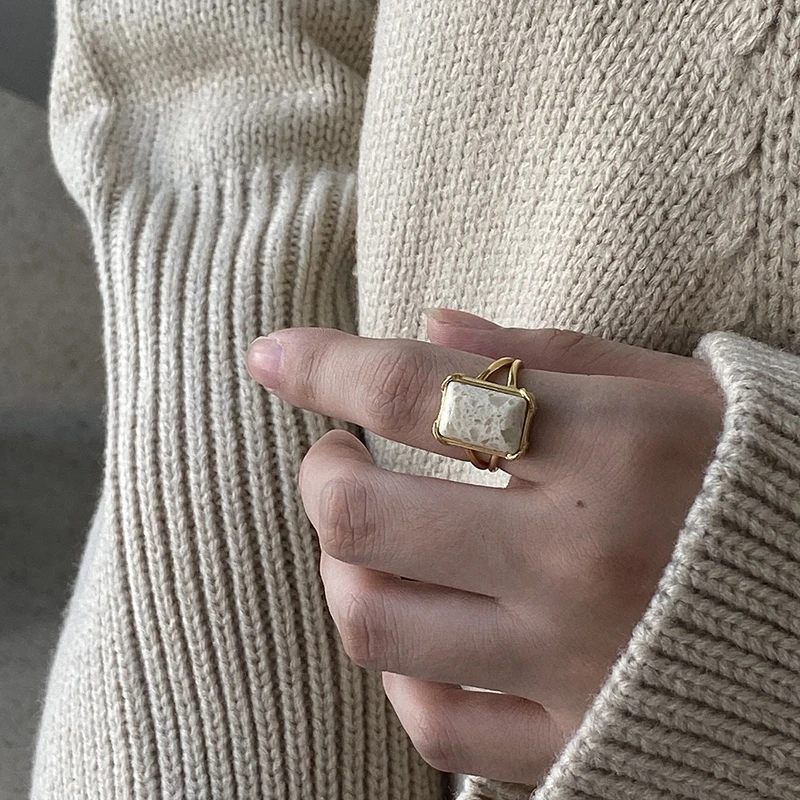 Silvology Square Marble Rings for Women 925 Sterling Silver Gold Color Chic Elegant Rings Thick Fashionable Female Jewelry Gift
Silvology Square Marble Rings for Women 925 Sterling Silver Gold Color Chic Elegant Rings Thick Fashionable Female Jewelry Gift