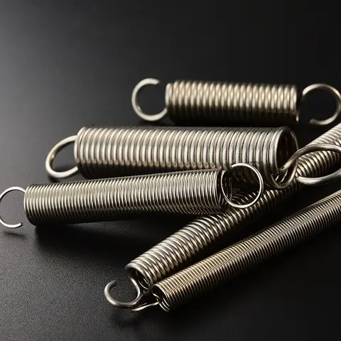 304 Stainless Steel S Hook Tension Cylindroid Helical Coil Pullback Extension Tension Spring Wire Diameter 0.8mm 1.5mm 2.0mm
