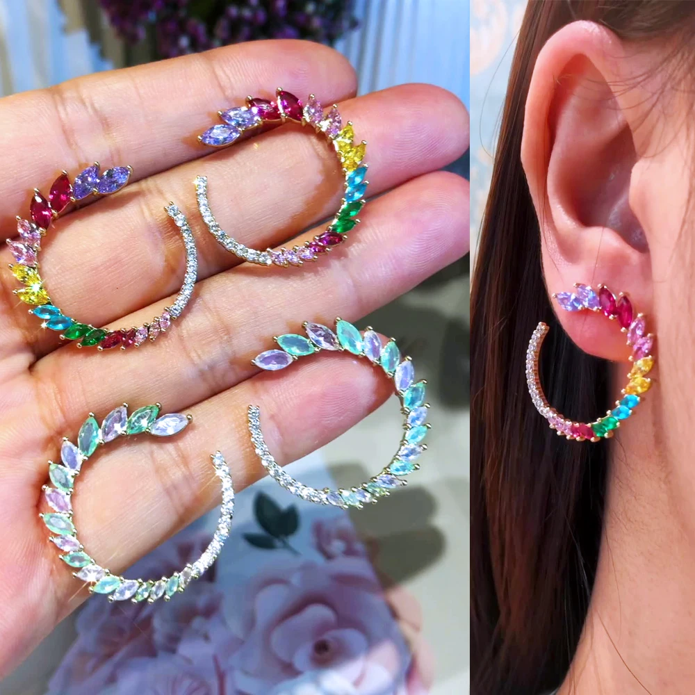 Soramoore Luxury Round Sparkly Round Earrings For Women Wedding Cubic Zircon CZ Engagement Party Indian earrings for women 2021
Soramoore Luxury Round Sparkly Round Earrings For Women Wedding Cubic Zircon CZ Engagement Party Indian earrings for women 2021
