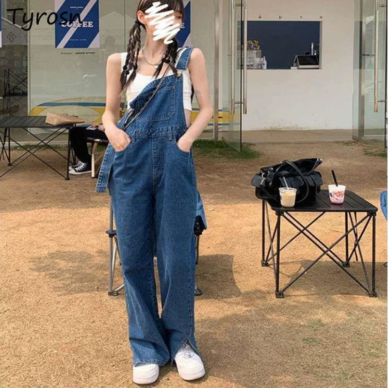 Jumpsuits Women Vintage Loose High Waist Chic Streetwear Tender Lady Harajuku Simple Korean Fashion Student Ins Design Side-slit
Jumpsuits Women Vintage Loose High Waist Chic Streetwear Tender Lady Harajuku Simple Korean Fashion Student Ins Design Side-slit