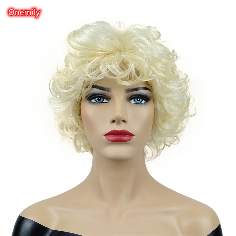 Onemily Short Curly Wavy Layered Women Blonde Heat Resistant Synthetic Fashion Daily Use Wigs with Bangs
Onemily Short Curly Wavy Layered Women Blonde Heat Resistant Synthetic Fashion Daily Use Wigs with Bangs