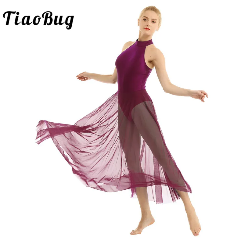 Ballet Dance Dress Women Adult Halter Long Mesh Skirt Moden Contemporary Leotard Lyrical Dance Dress Dancewear
Ballet Dance Dress Women Adult Halter Long Mesh Skirt Moden Contemporary Leotard Lyrical Dance Dress Dancewear