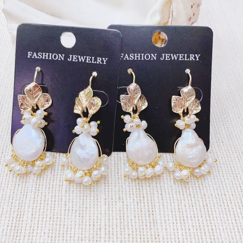 Handmade Baroque pearl Earrings For Woman Shiny Art Dangle Earrings Luxury Jewelry Wholesale 3Pairs
Handmade Baroque pearl Earrings For Woman Shiny Art Dangle Earrings Luxury Jewelry Wholesale 3Pairs